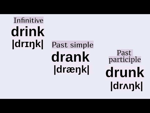 Неправильные глаголы в примерах 👉drink, drank, drunk