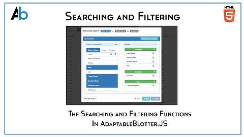 Searching and Filtering functions in AdaptableBlotter.JS