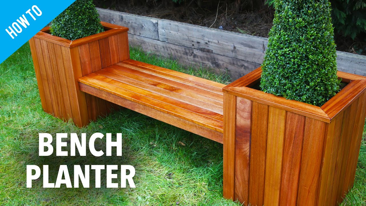 How to build a garden bench with planters - YouTube