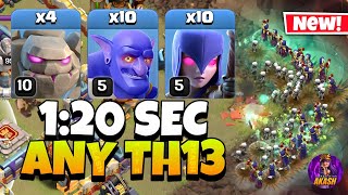 TH13 Golem Bowler Witch Attack With 10 Lighting Spell !! Th13 Attack Strategy (Clash of Clans)