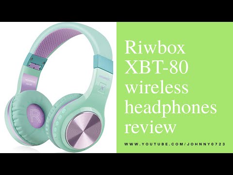 Riwbox XBT-80 wireless Bluetooth kids headphones unboxing and review, from Amazon