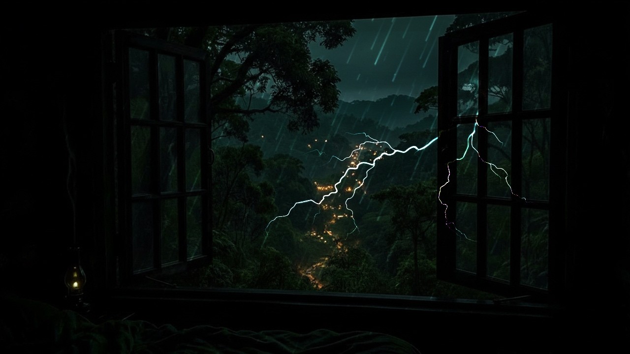 Rain and Thunder Outside the Window 🌧  No Ads  5 Hours  Cozy Bedroom Ambience for Deep Sleep