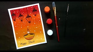 diwali easy poster drawing painting colours