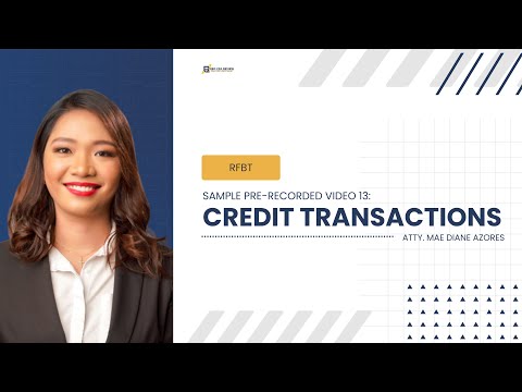 Sample 13: Introduction To Credit Transactions