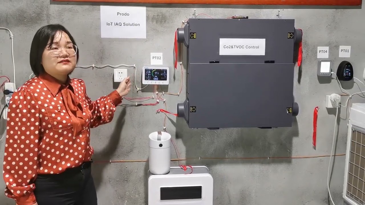 PT02 air quality monitor using relay control IOT device