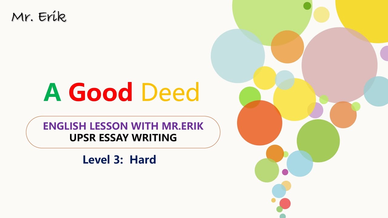 short essay about good deed