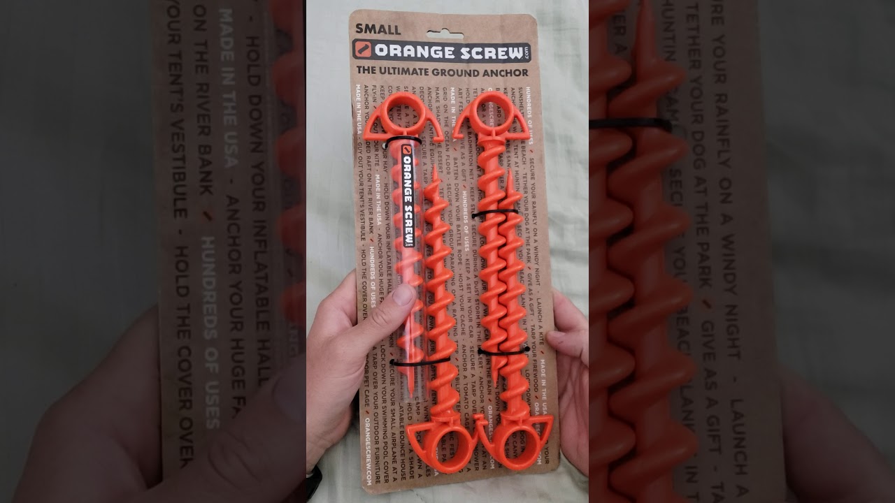 Orange screw ground anchor