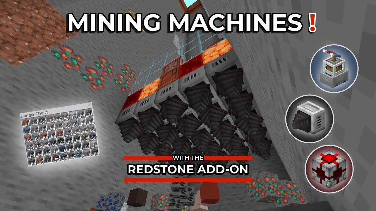 Minecraft Mineing Machine Automatic Mining Machines with the Redstone Add-On - YouTube