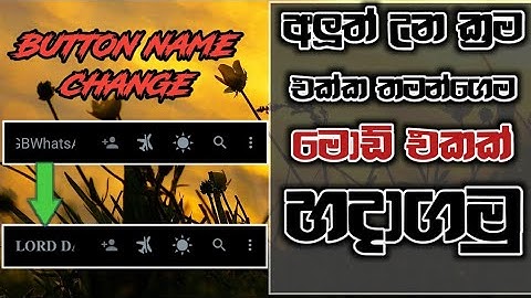 How to change Button Name on WhatsApp | අලුත් උන ක්‍රම එක්ක තමන්ගෙම මොඩ් එකක් හදාගනිමු. |