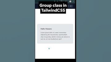 Group Class in TailwindCSS #Shorts #tailwindcss #tips #css