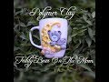 DIY Polymer Clay Mug Teddy Bear On The Moon #polymerclay