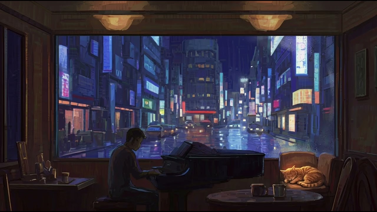 Midnight Tokyo Rain | 2 Hours Lo-fi Jazz and City Sounds for Deep Sleep