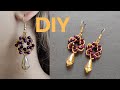 How to make beaded earrings with seed beads and glass bicones, bead earrings tutorial
