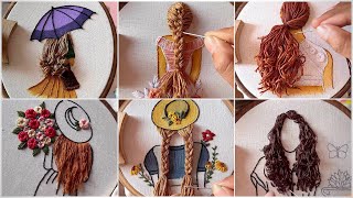 Girl and hair embroidery compilation || Doll embroidery || embroidery for beginners - Let’s Explore