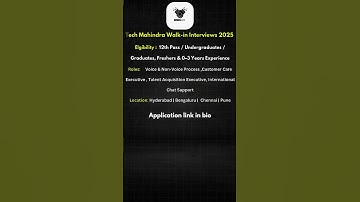 Tech Mahindra Walk-in 2025 | Freshers & Experienced Jobs | Bangalore, Chennai, Pune #shorts #viral