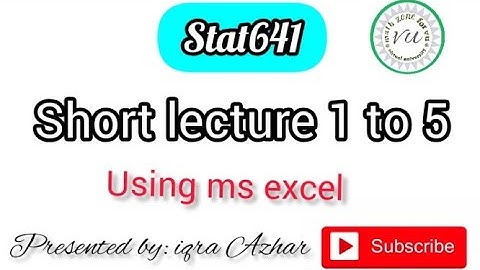 stat641 lectures  mid term.  || by iqra azhar