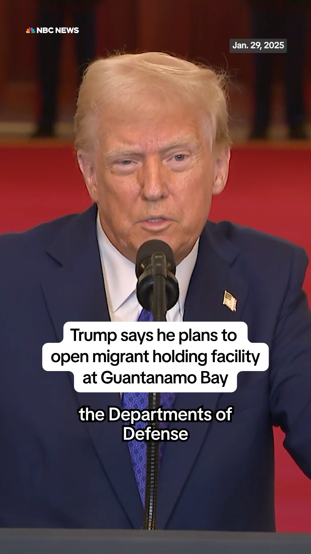 Trump says he plans to open migrant holding facility at Guantanamo Bay.