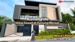 LUXURY HOUSE YOGYAKARTA 262m Land Area Villa Concept With Private Pool | View of Rice Fields & Mo...