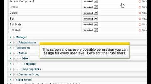 ‪Joomla 2.5 - ‬Permissions