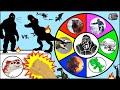 King Kong vs Dinosaurs Jurassic World SPINNING WHEEL SLIME GAME w/ Dinosaurs + KONG Figures