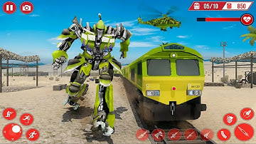 Real Train Robot Transformation Game 2021: Blue Robot Transformers Battle #2 - Android Gameplay