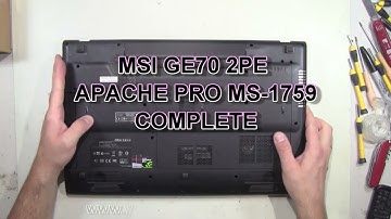 MSI GE70 2PE APACHE PRO 17" MS-1759 How To Complete Take Apart Full Disassembly Nothing Left