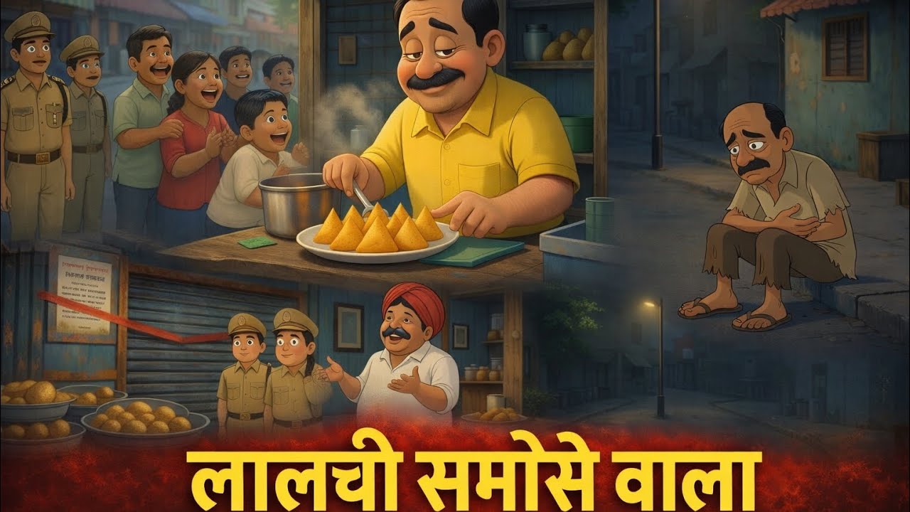 लालची समोसे🍔🧀 वाला | Greedy Man | Hindi Stories | हिंदी कहानियाँ  | English Stories