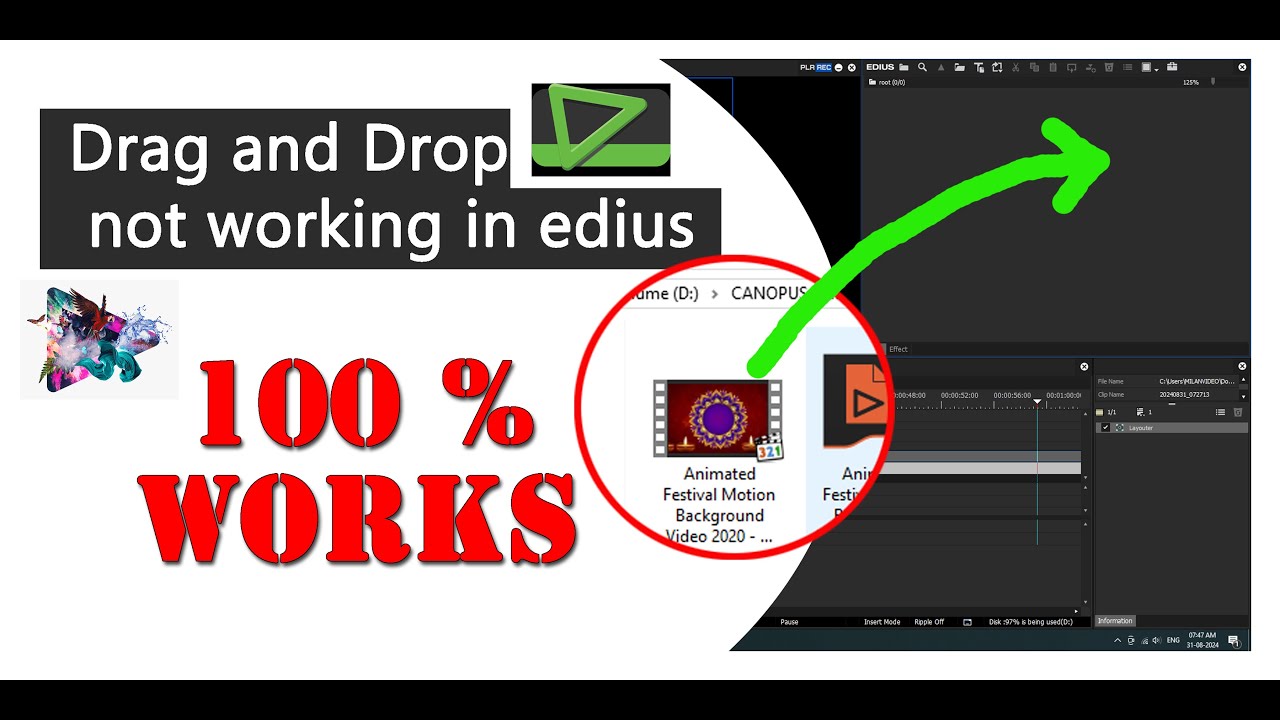Drag and Drop Nor working in Edius | Ediussolution | HowtoFix Drag and ...
