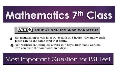 | direct and inverse variation class 7 sindh board | direct and inverse variation