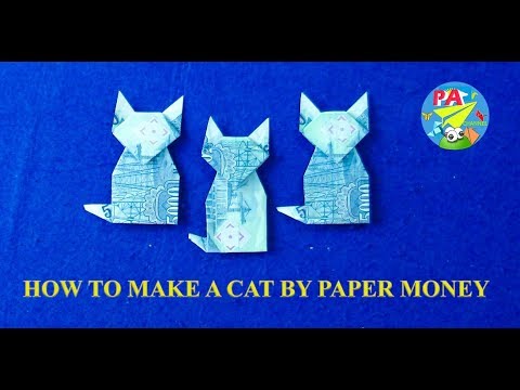 Money origami|Hứớng dẫn gấp con mèo bằng tiền giấy | Foci