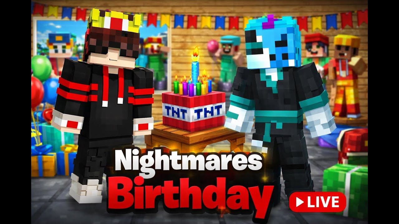 🎂 Nightmare Group Birthday Celebration LIVE! | Minecraft Party 🎉