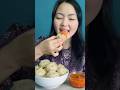 Chicken momos mukbang 😋👍🏻🥟#trendingshorts #foodie #eating @rojevlogs
