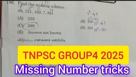 MISSING NUMBER SHORTCUT - TNPSC GROUP4 MATHS 2024 Solved Question paper#tnpscgroup4maths#group4maths