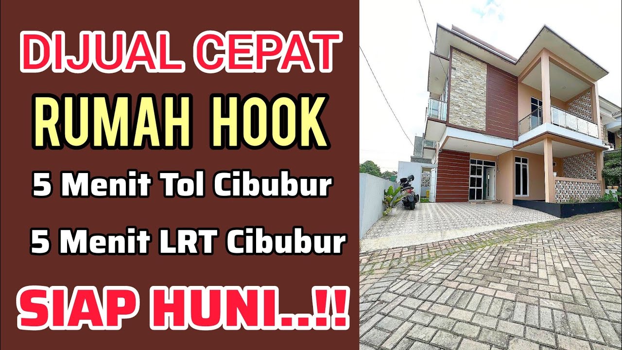 DIJUAL CEPAT.!! RUMAH POSISI HOOK 5 MENIT STASIUN LRT CIBUBUR JAKARTA TIMUR 