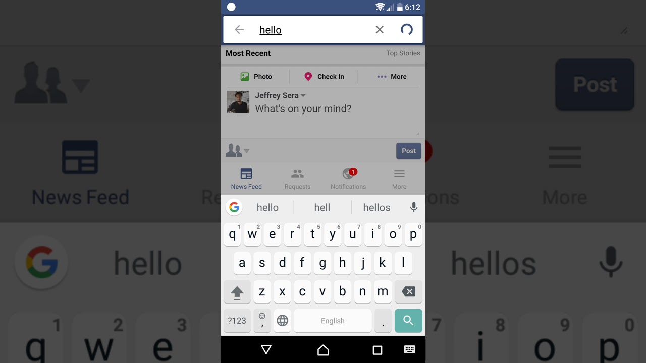 Swipe for Facebook Search