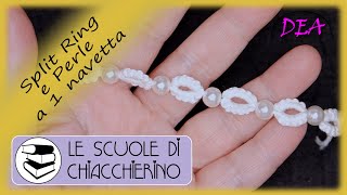 S.C.74°Tut.n. - Split Ring e perle ad 1 navetta - SSSR (Single Shuttle Split Ring) - Finger Tatting
