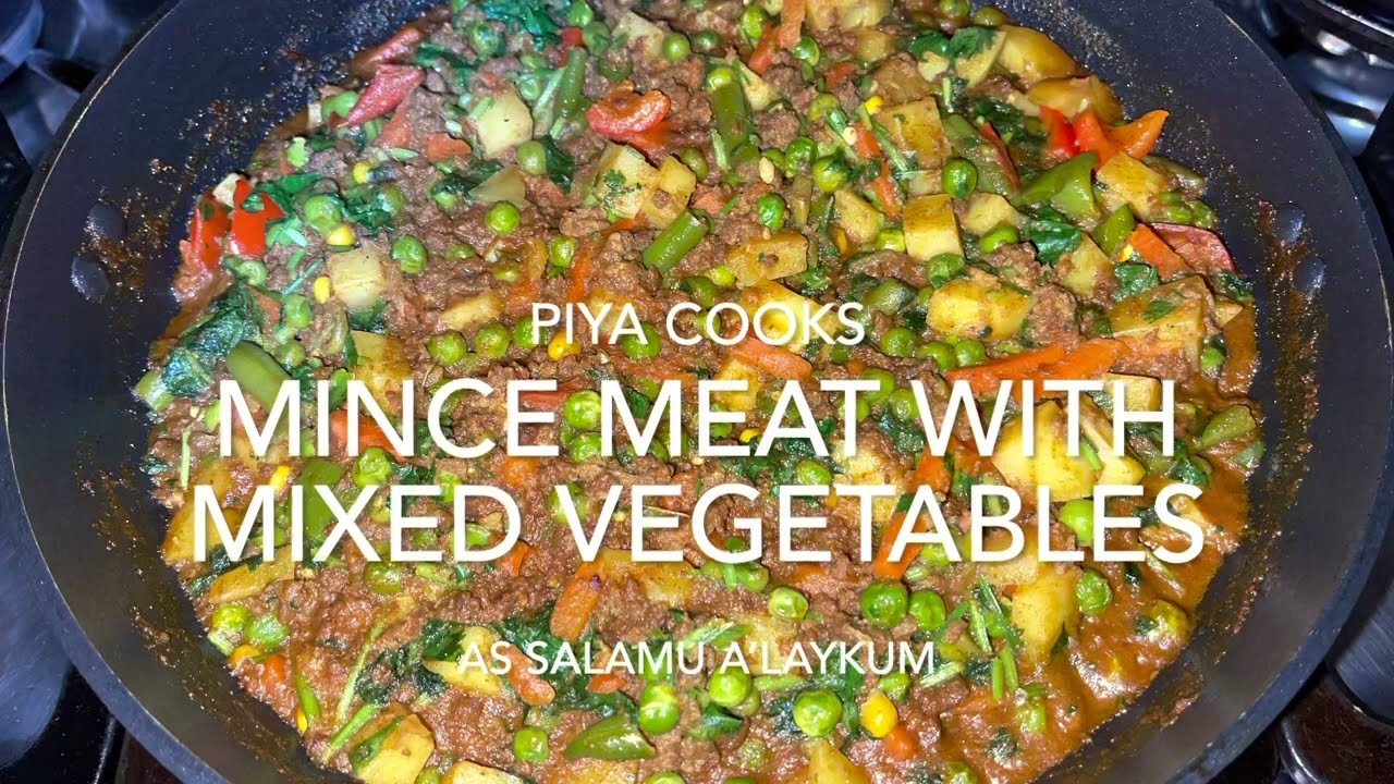 Mince meat with mixed vegetable | Bengali Cooking Video by Piya Cooks |