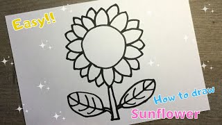  ZONNEBLOEM TEKENEN (MAKKELIJK!!)  Leren tekenen, teken filmpje, bloem tekenen