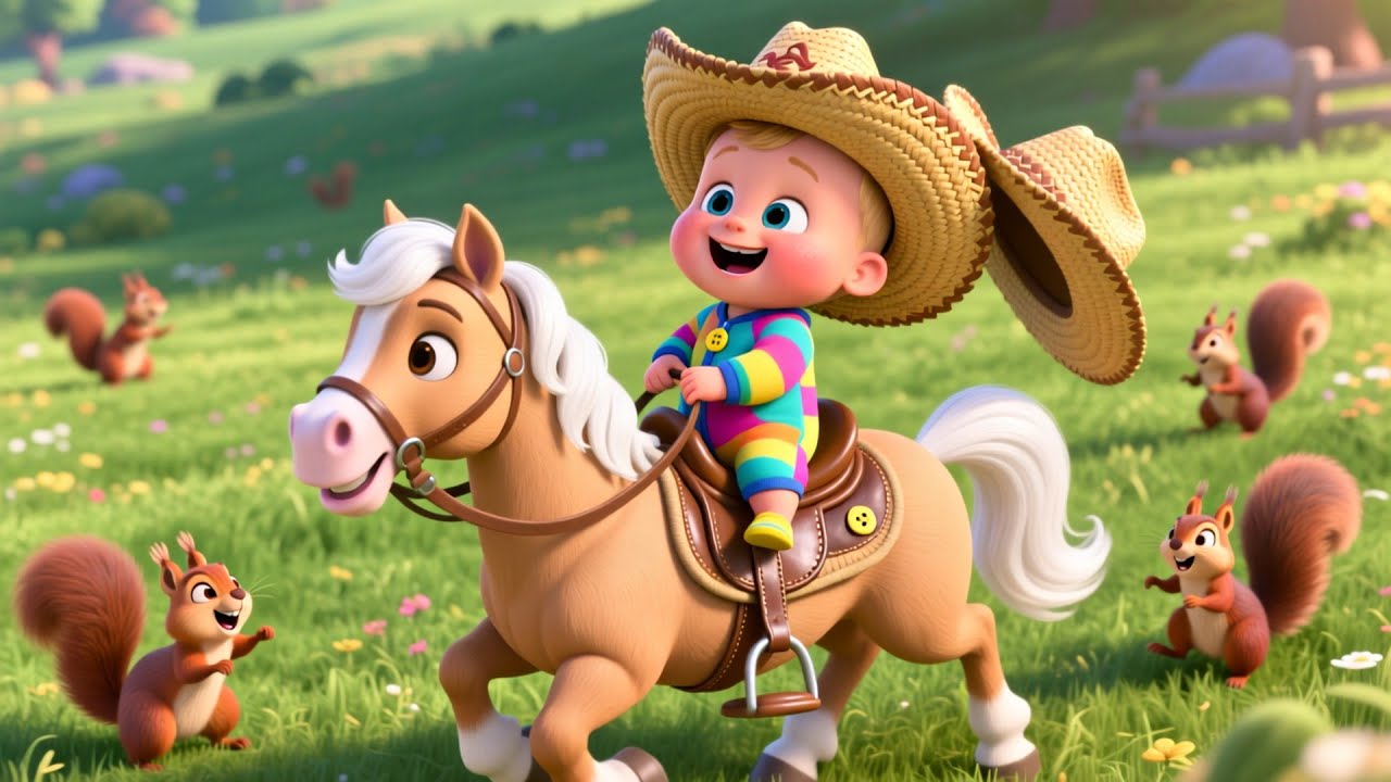 Pony Ride Fun With Baby 🐴👶 | Fun Animal Song for Kids | Playful Nursery Rhyme