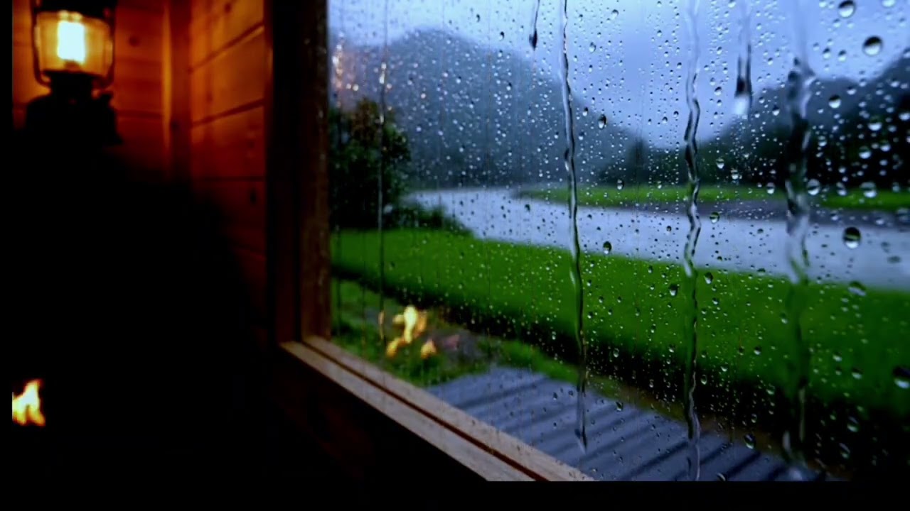🌧️ Cozy Cabin Vibes: Rainy Evening Through the Window in the American Countryside