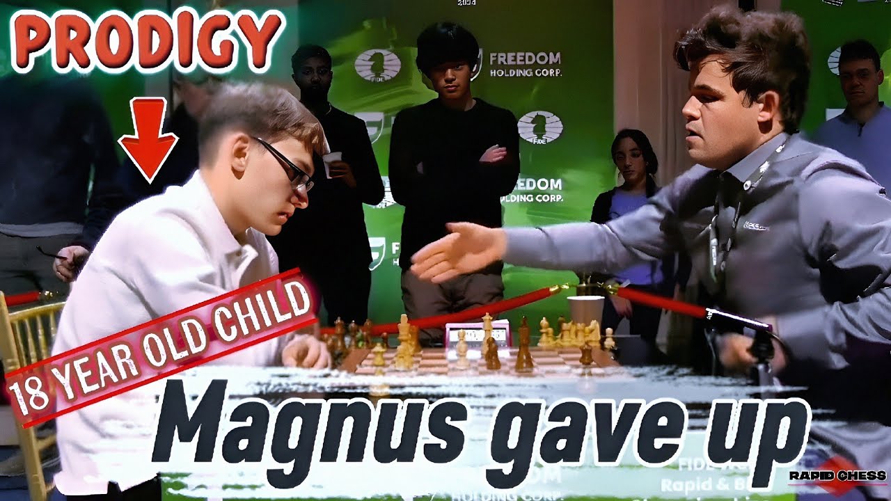 Surrender!!! Magnus  Vs Denis Lazavik || World Rapid Champion