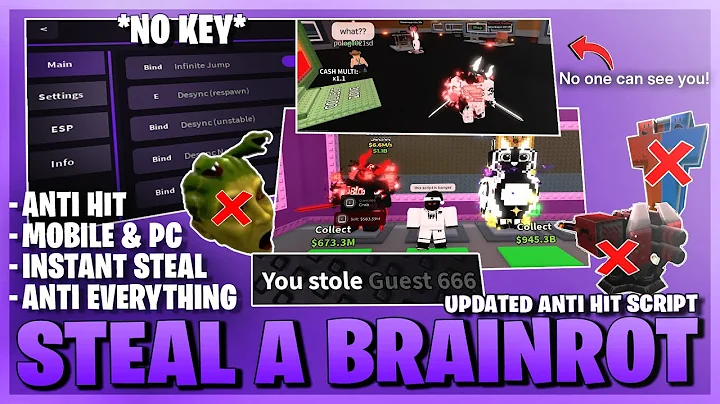 Steal A Brainrot Script *NO KEY* - Invisible Steal, Anti Hit, Anti Swap, Brainrot Spawner & More! ☯️