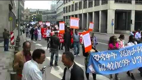 Eritrean Mass demonstration in Frankfurt against EPDJ Dictator regim  in Eritrea