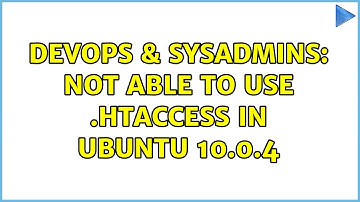 DevOps & SysAdmins: Not able to use .htaccess in Ubuntu 10.0.4