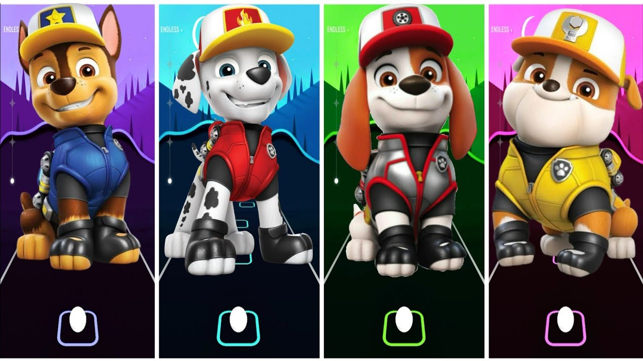 PAW Patrol in Encanto Tiles Hop Game Chase, Marshall, Ai & Rubble