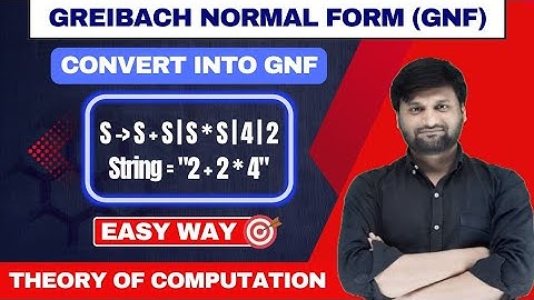 Greibach Normal Form (GNF)| CFG normal form | TOC | FLAT | Solved Example-5