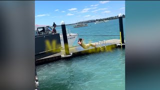 THE FAMILY DOING BOMBS OFF THE WHARF