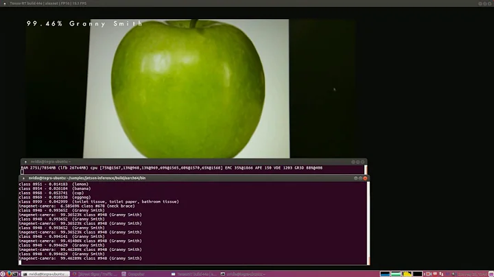 Detecting fruits on our new Jetson TX2 using AlexNet