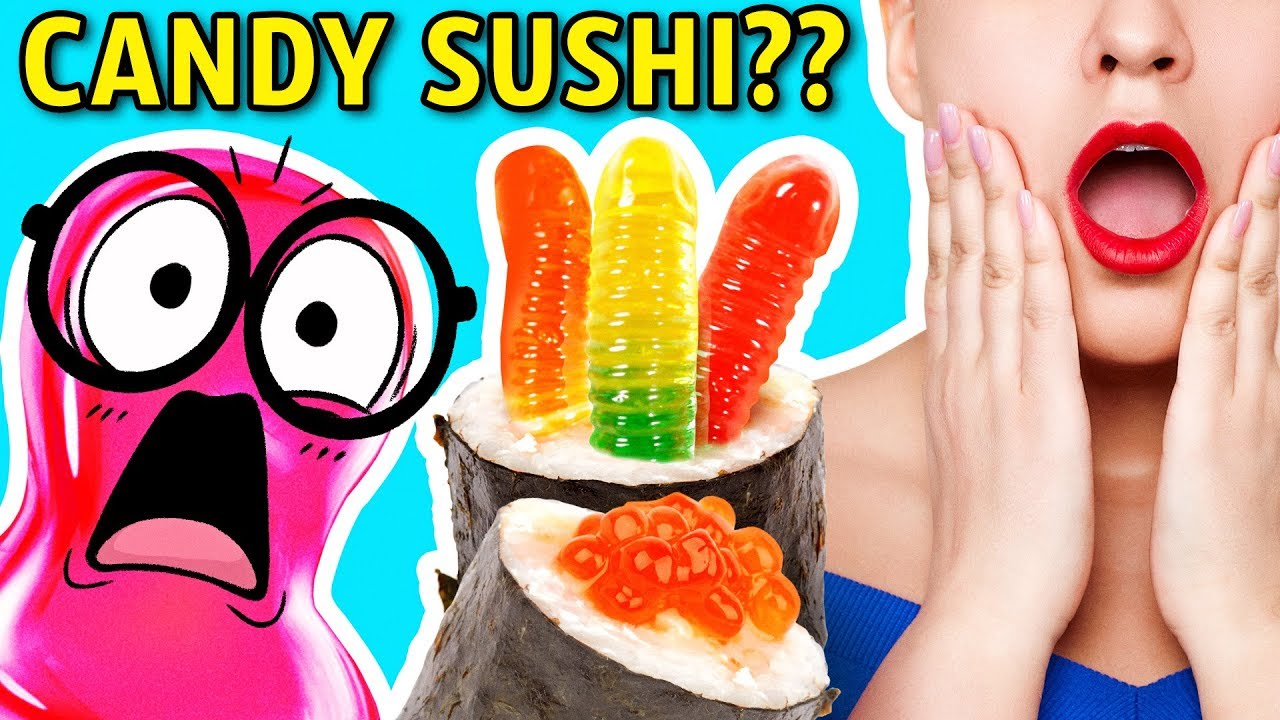 ⁣CANDY SUSHI vs. REAL SUSHI CHALLENGE!