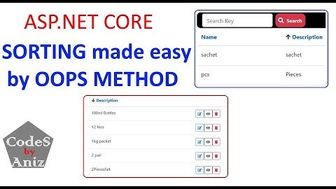 ASP.NET CORE EFCORE MVC CRUD with SORT, Paging, filter, search using OOPS method